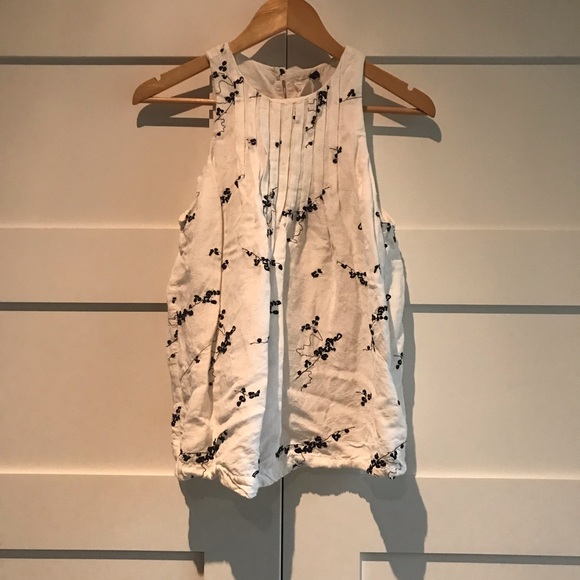 Anthropologie linen embroidered tank - Picture 3 of 14